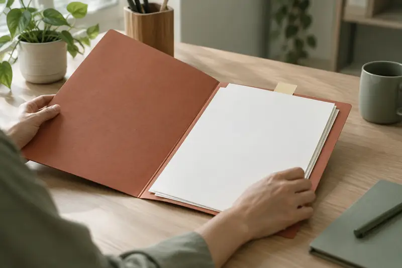 Folder terbuka dengan tab kosong